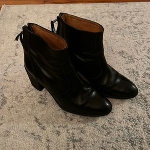 Madewell 'The Ames Boot' Chunky Stacked Heel Leather Ankle Bootie - Size 7